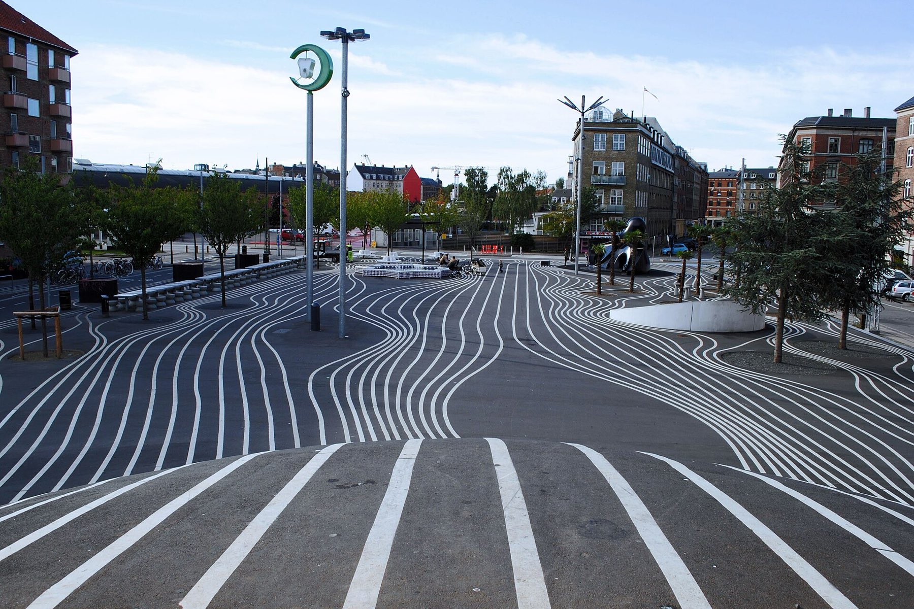 Superkilen, painted ground plane and shaped mound